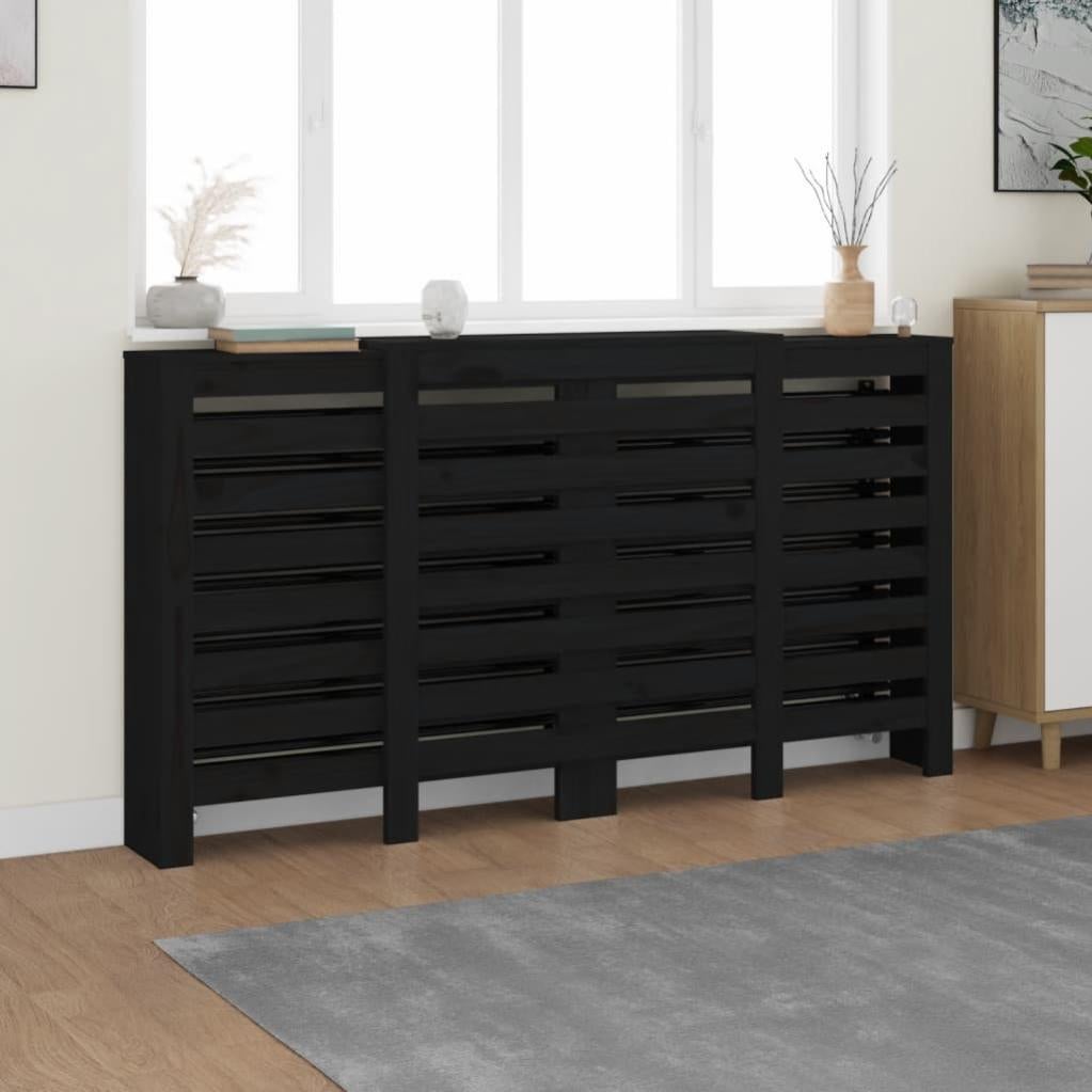 Maison Exclusive Cache-radiateur Noir 210x21x85 cm Bois massif de pin ...