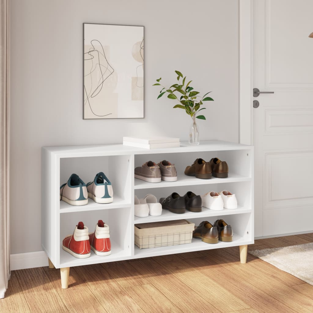 Maison Exclusive - Zapatero pared madera contrachapada blanco y roble  60x18x60 cm
