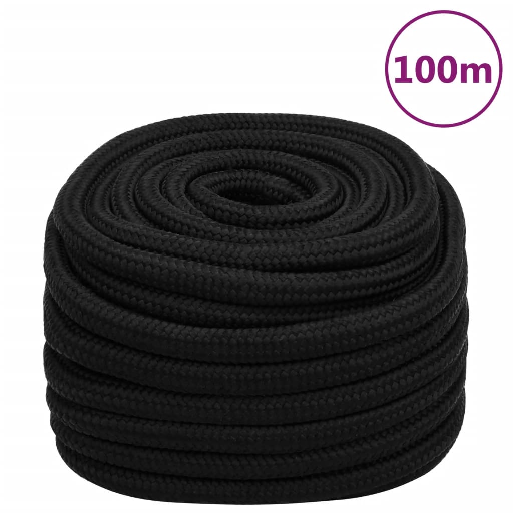 CORDE TRESSEE 10MM / NOIR - POLYMERE PASSION