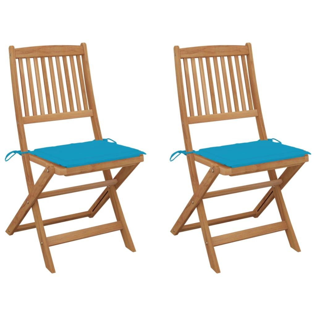 Lot de 2 chaises de jardin pliables en métal vert - BACA | Maison et Styles