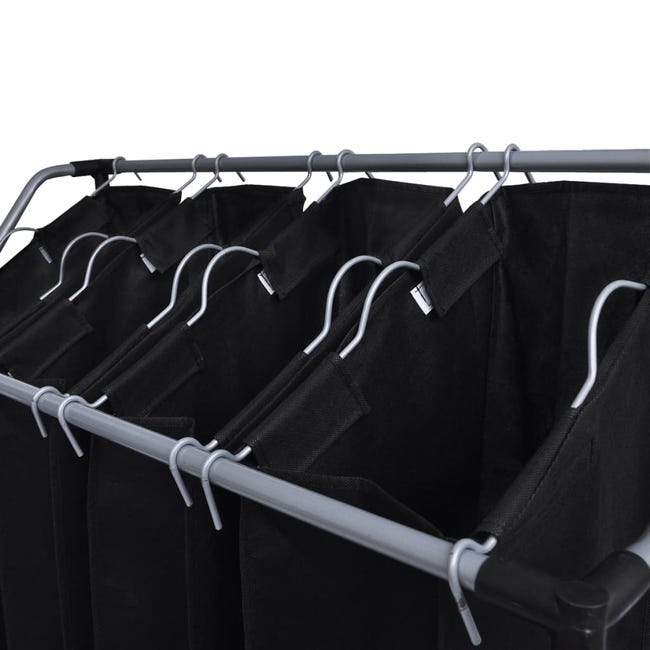 Maison Exclusive Separador de colada con bolsas 2 unidades negro y gris