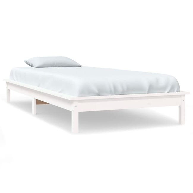Maison Exclusive Estructura de cama madera maciza individual blanco 90x190  cm