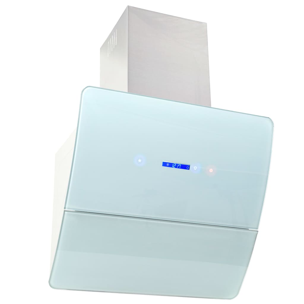 Maison Exclusive Campana extractora pared acero y vidrio templado blanco 90  cm