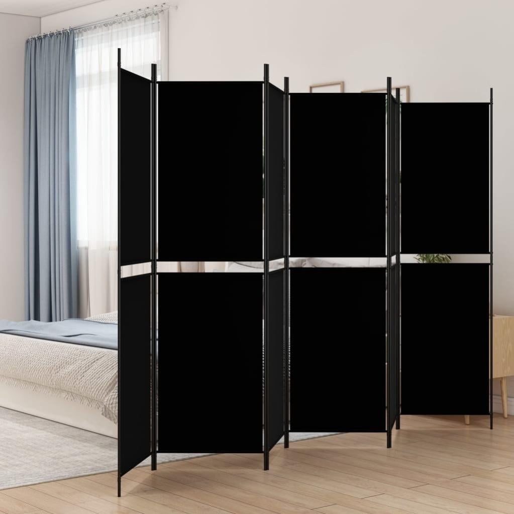 vidaXL Divisorio a 3 Pannelli Nero 150x200 cm in Tessuto