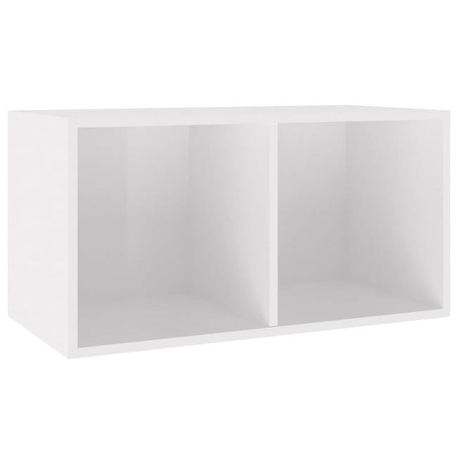 Maison Exclusive - Boîte de rangement de vinyles Blanc brillant 71x34x36 cm