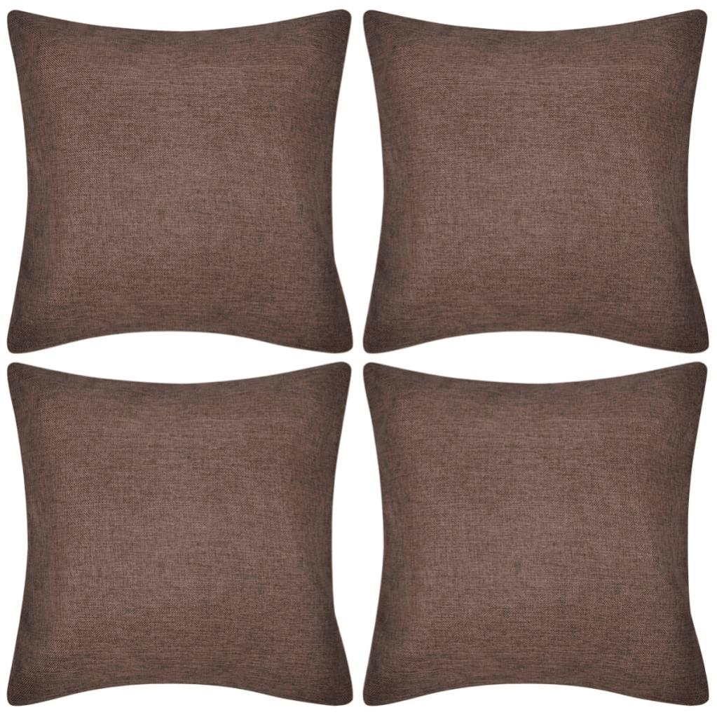 Set Di 2 Federe Decorative In Lino 45x45 Cm, Con Bandiera Americana E Stelle, Per Divano E Letto, Chiusura Nascosta
