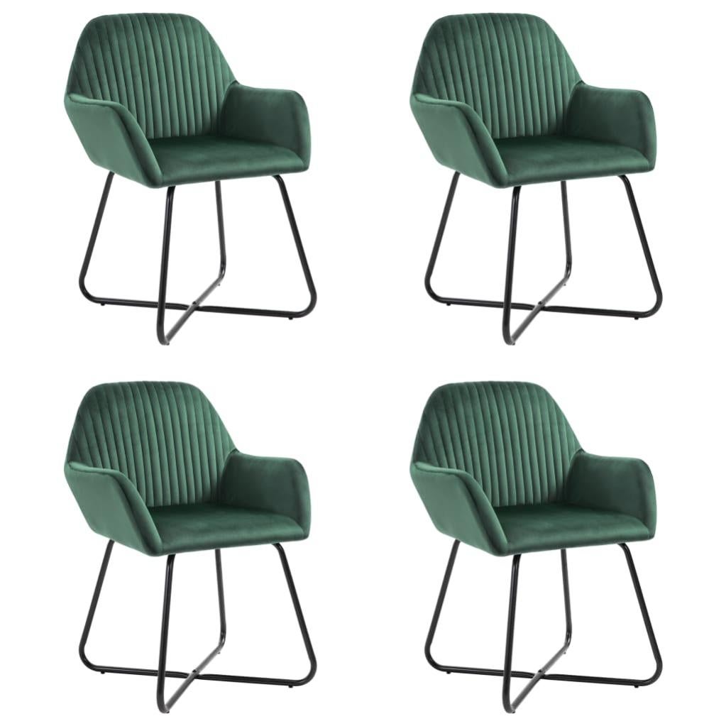 Set 4 sedie in velluto carta da zucchero con gambe nere - Zilla