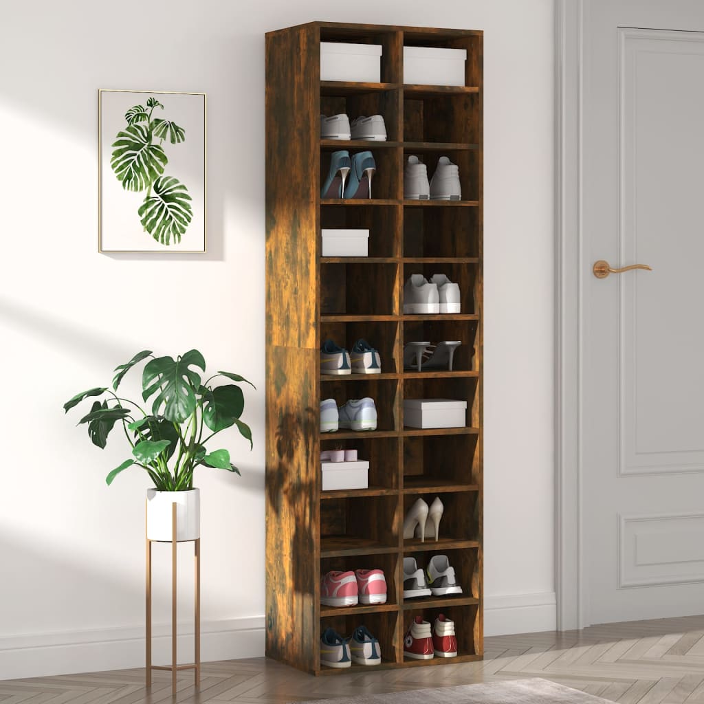 Zapatero de madera largo y moderno para el hogar, mueble sencillo