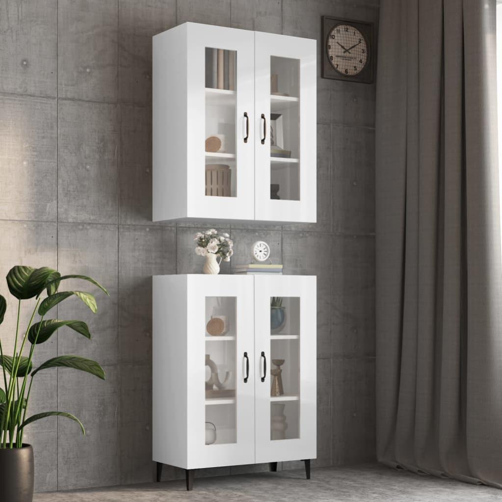 Maison Exclusive Armoire murale suspendue Blanc brillant 69,5x34x90