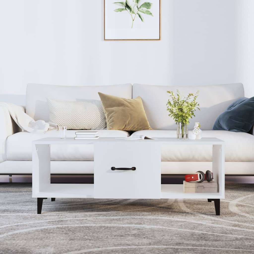 Maison Exclusive - Tavolino da Salotto Bianco 102x50x40 cm in Legno  Multistrato