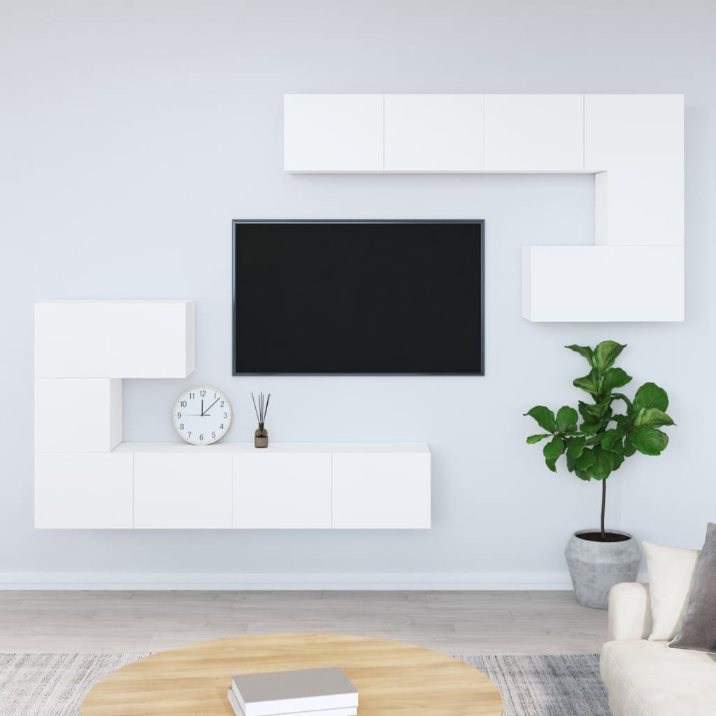 Maison Exclusive Mueble TV de pared 2 uds madera contrachapada
