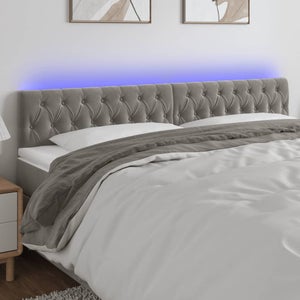 Testata letto 160x120h cm in velluto grigio chiaro - Kaspar