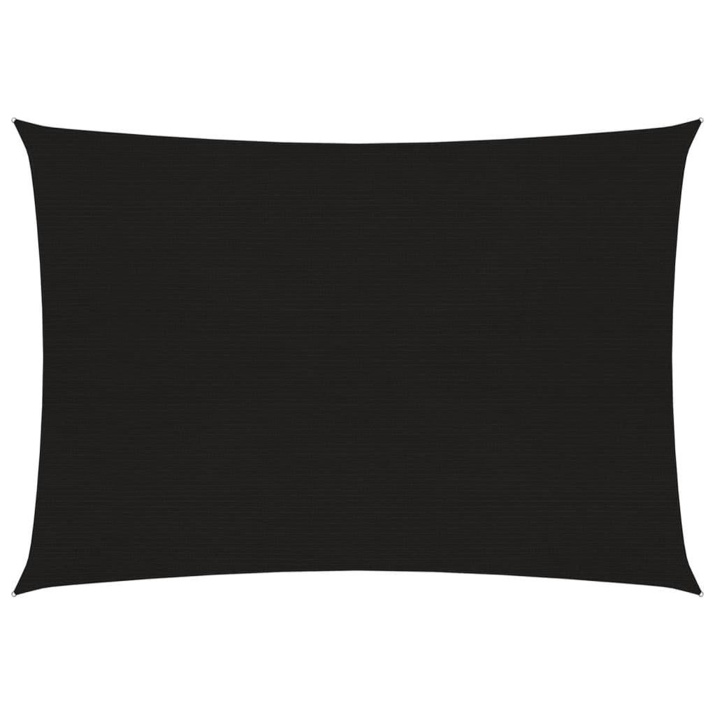VidaXL Vela Parasole Rettangolare HDPE 160 G/m² - 2x3,5 M - Nera - Protezione UV E Antimuffa