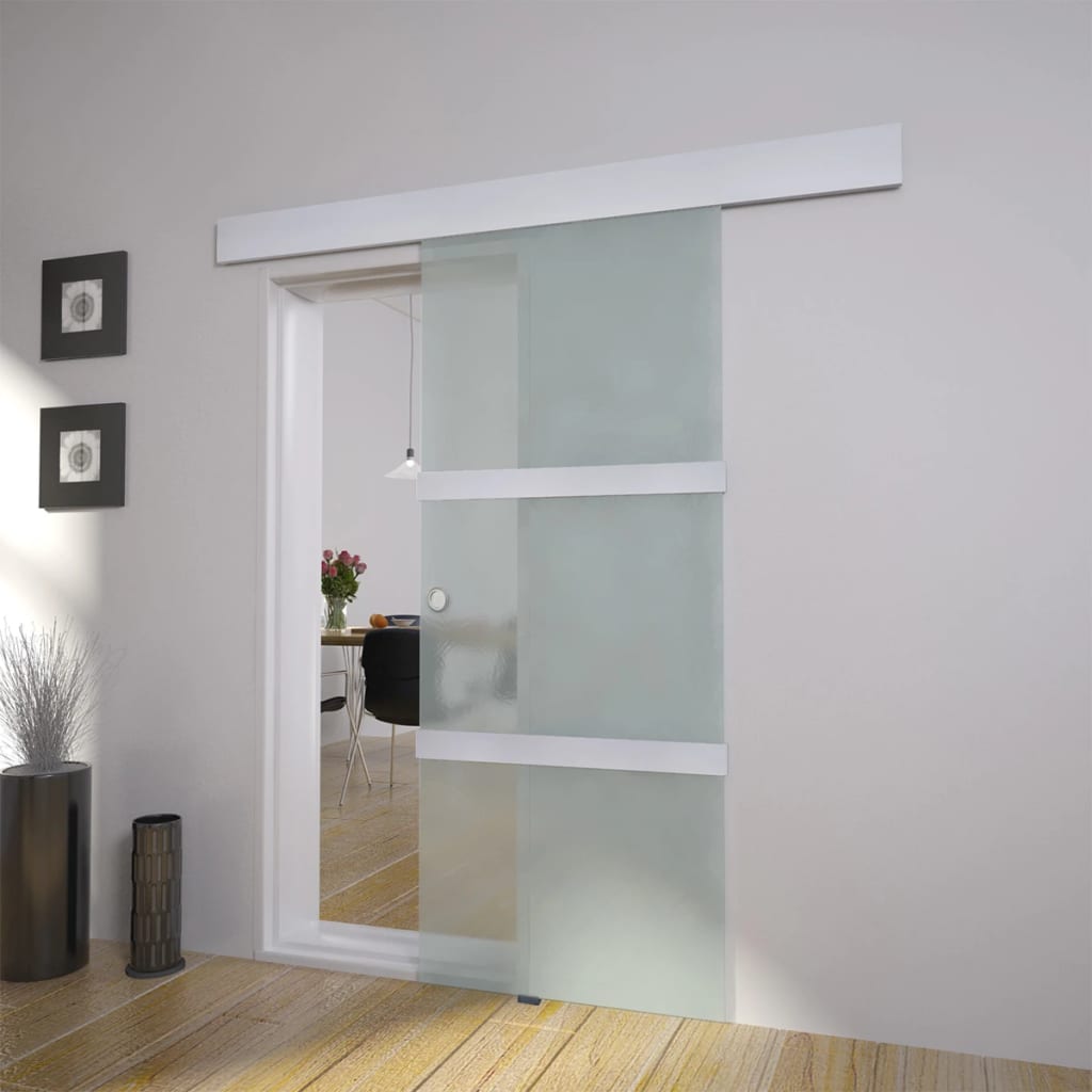 Maison Exclusive - Porta Scorrevole in Vetro e Alluminio 178 cm Argento