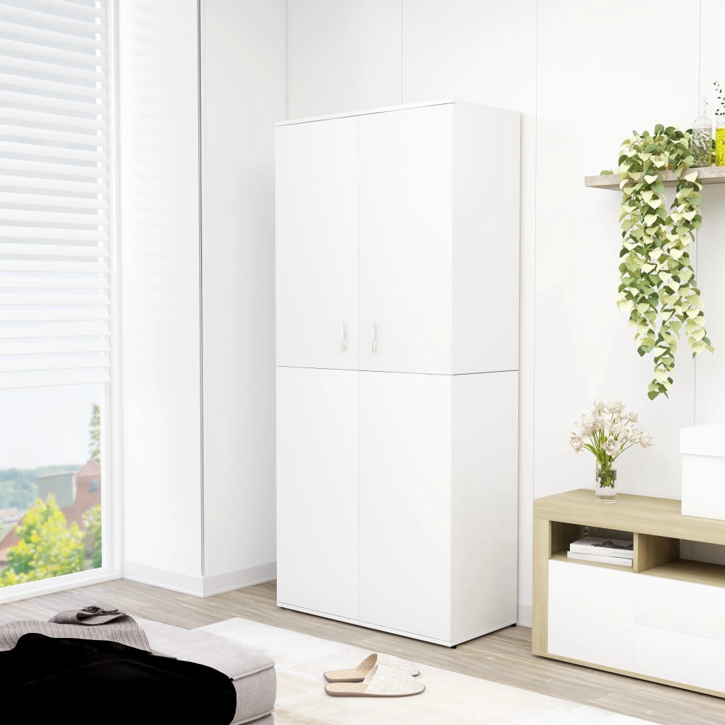 Maison Exclusive Mueble zapatero madera contrachapada blanco 57,5x33x80 cm
