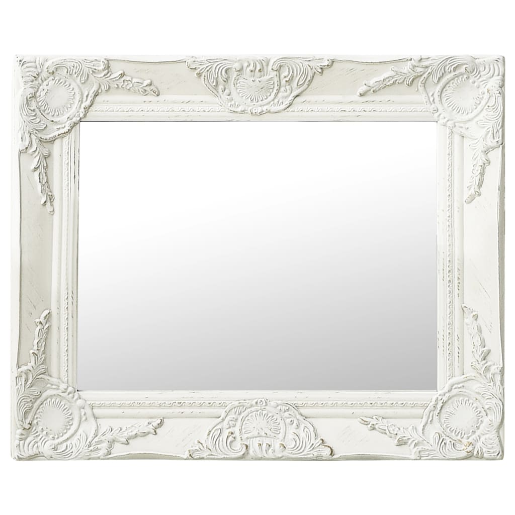 Maison Exclusive - Specchio da Parete Stile Barocco 50x40 cm Bianco