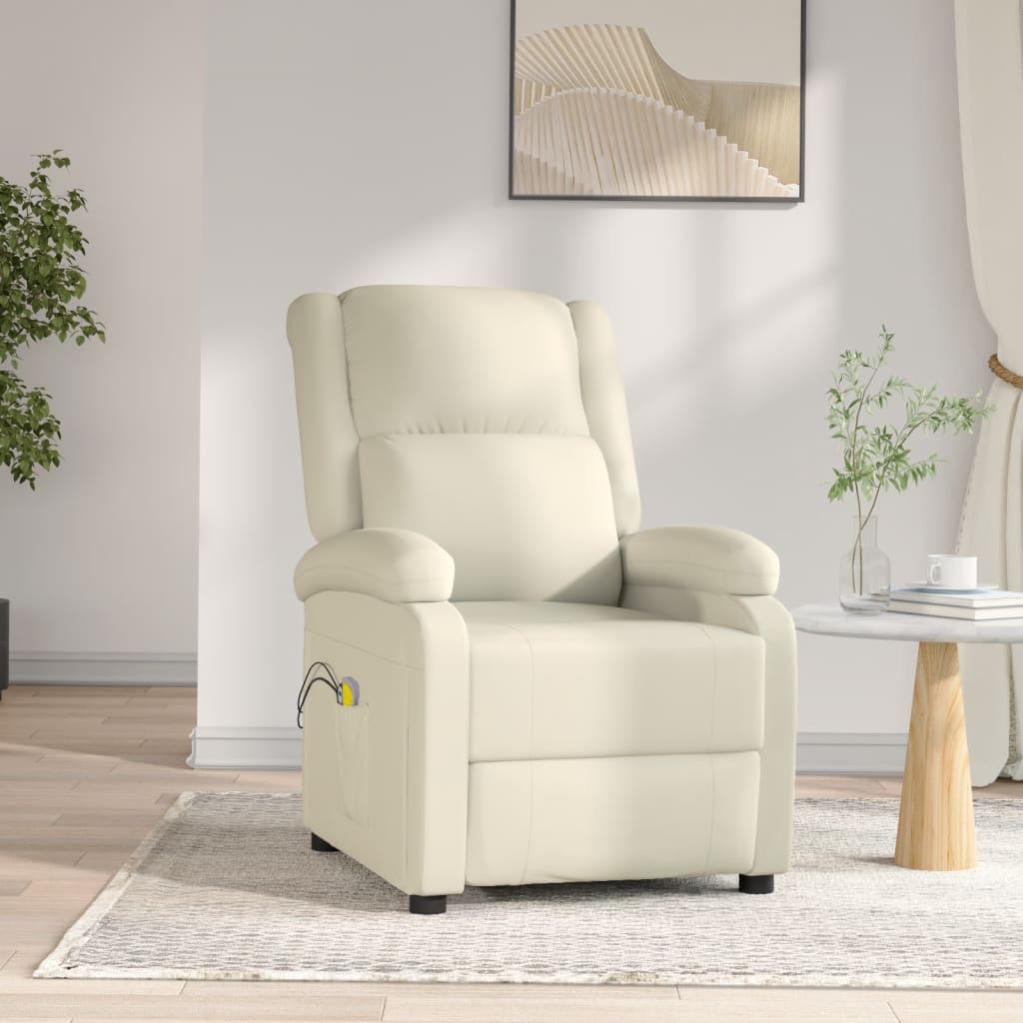Poltrona Massaggiante Elettrica LIVLUX - Con Sollevamento, Riscaldamento Lombare, Reclinabile, Poggiapiedi Estensibile, Colore Beige