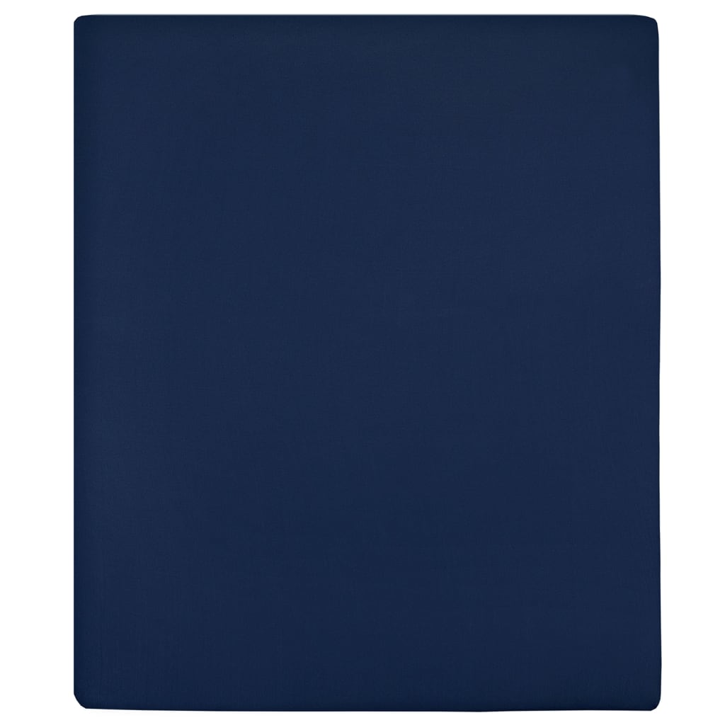 Maison Exclusive - Lenzuola con Angoli Jersey 2pz Blu Marino 100x200 cm  Cotone