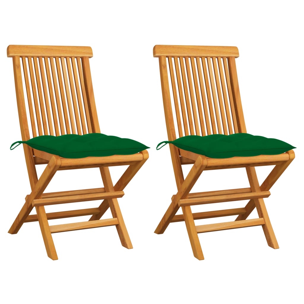 VidaXL Lot de 2 chaises de jardin Bois massif de teck 