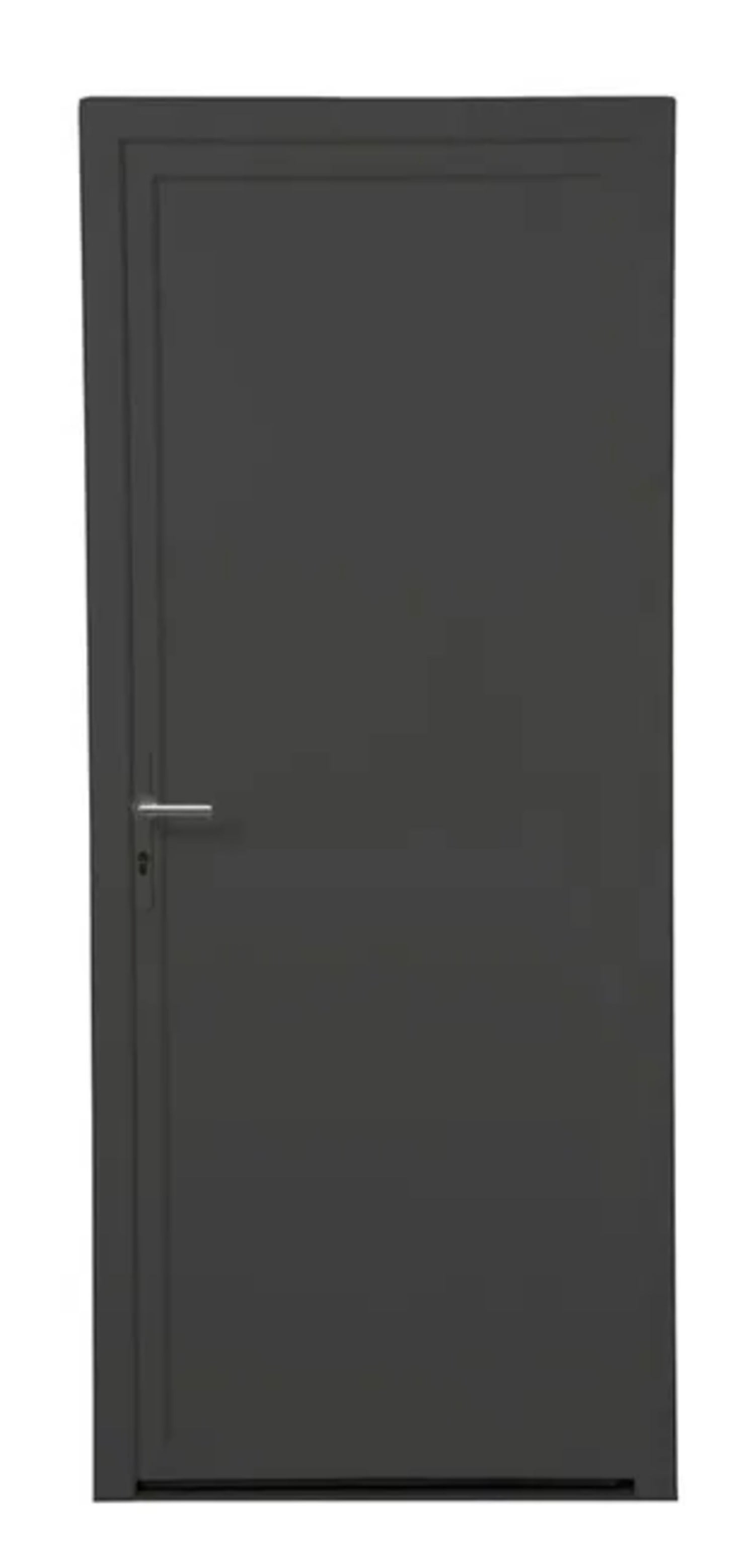 Porte de service PVC anthracite semi-vitrée ouvrant droit L 960mm