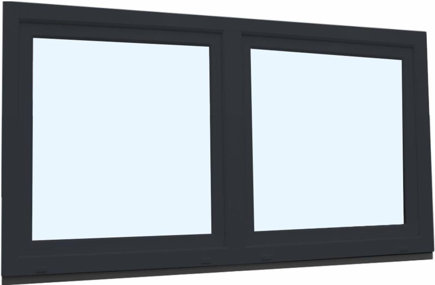 Fenêtre oscillo-battante double vantaux PVC anthracite et blanc L