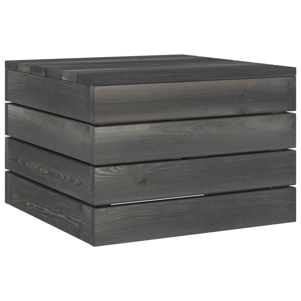 Tavolini Giardino 2pz Grigi 55x34x37 Polyrattan Legno Massello