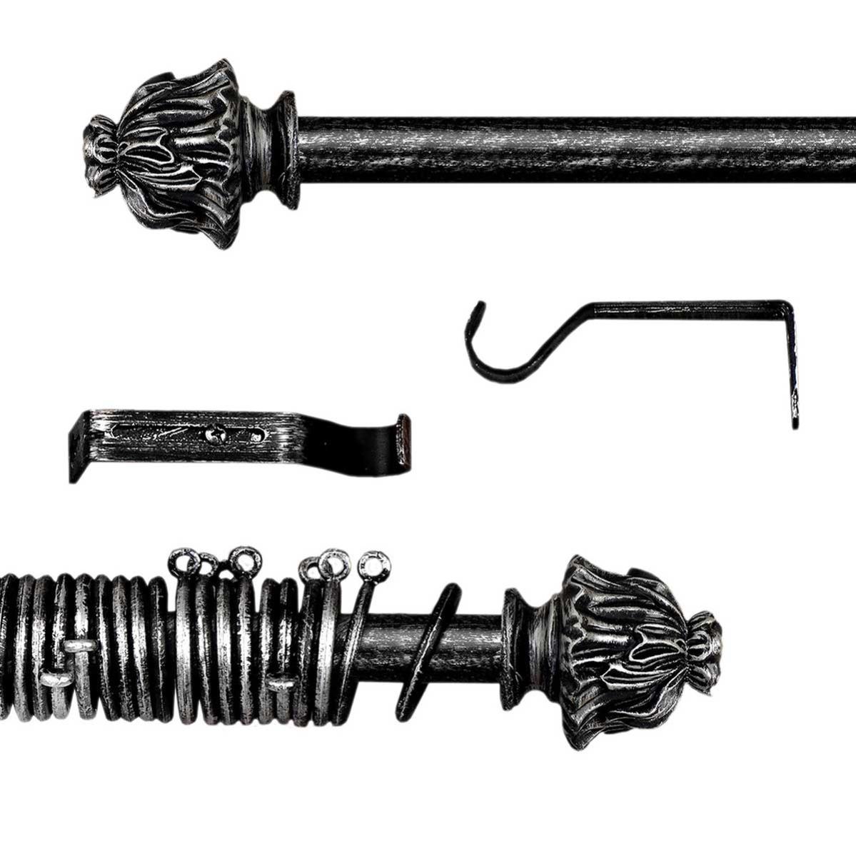 Tende Empire Bastone per Tende Shabby Chic Black & Silver Empire Collection 120 ...