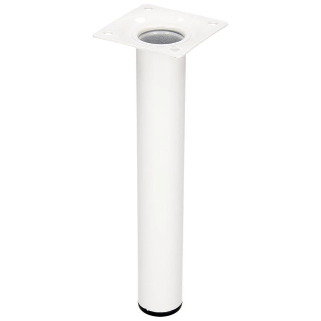 Duraline Pied de meuble Rond Blanc Acier Ø3x20cm