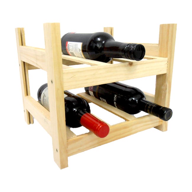 Botellero Negro Apilable para vinos, bebidas y botellas de vidrio