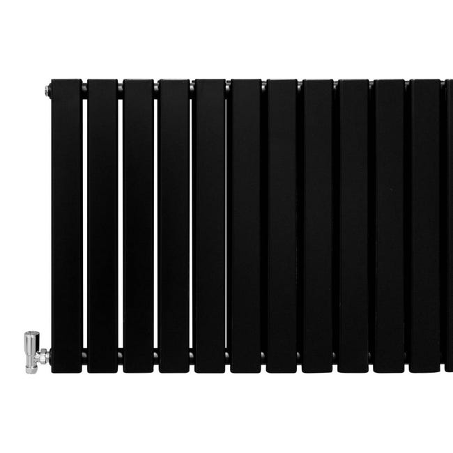  NRG Radiador horizontal negro de un solo panel ovalado de  diseño de columna radiador 23.622 in x 23.228 in Radiadores de calefacción  central de lujo : Todo lo demás