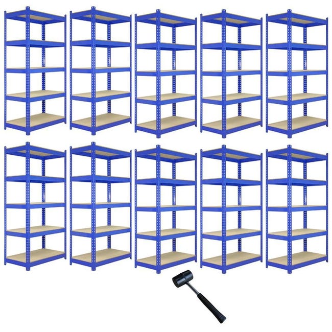 Scaffalatura Garage 5 Ripiani Himimi | Metallo | 90x40x180 Cm | Regolabile | Capacità 175kg/Ripiano | Nero - Foto 6