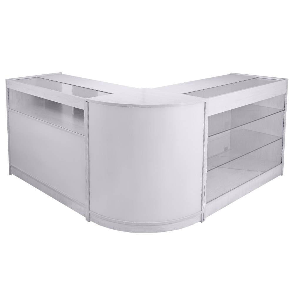 Set Taurus con 3 Banconi da Negozio e Reception Bianco Brillante Elegante Leroy