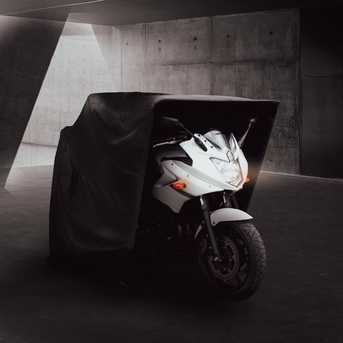 VEVOR Abri Moto Pliant 270x105x160 cm Garage Pliable pour Moto Impermeable  Tente Garage Moto Cadre en Acier Housse de Protection Aere Coupe-Vent avec