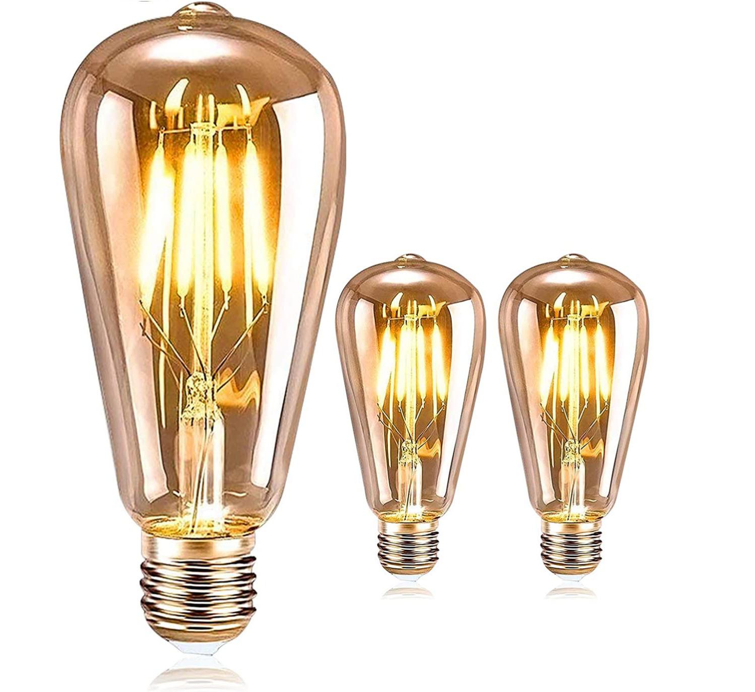 Pack de 3 Ampoules LED Edison, E27 Vintage Edison LED Vintage ampoules