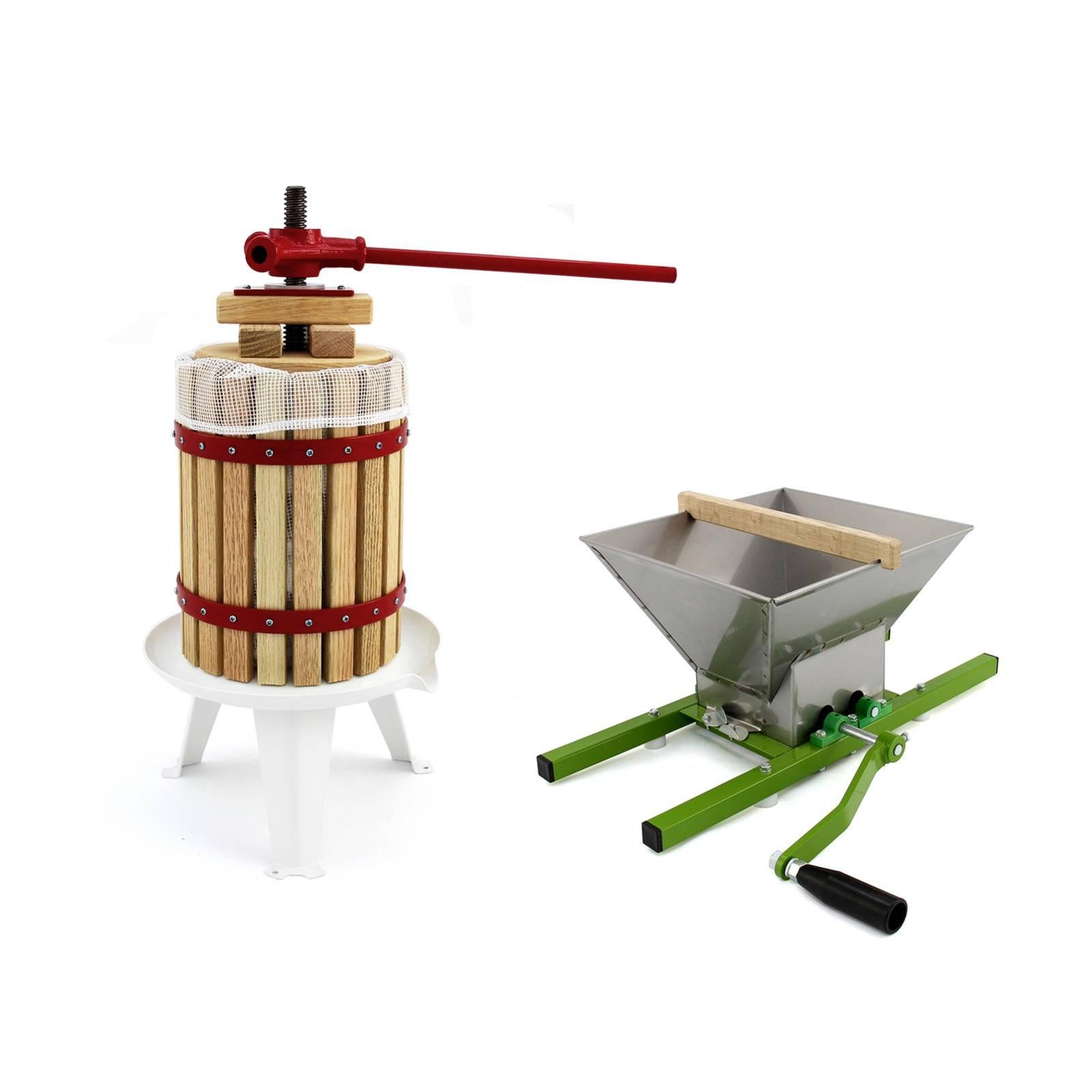 Pressoir à Fruits Manuel - 12 L, En Acier Inoxydable, Pour Pommes, Raisins, Baies - Rendement Jus Optimal