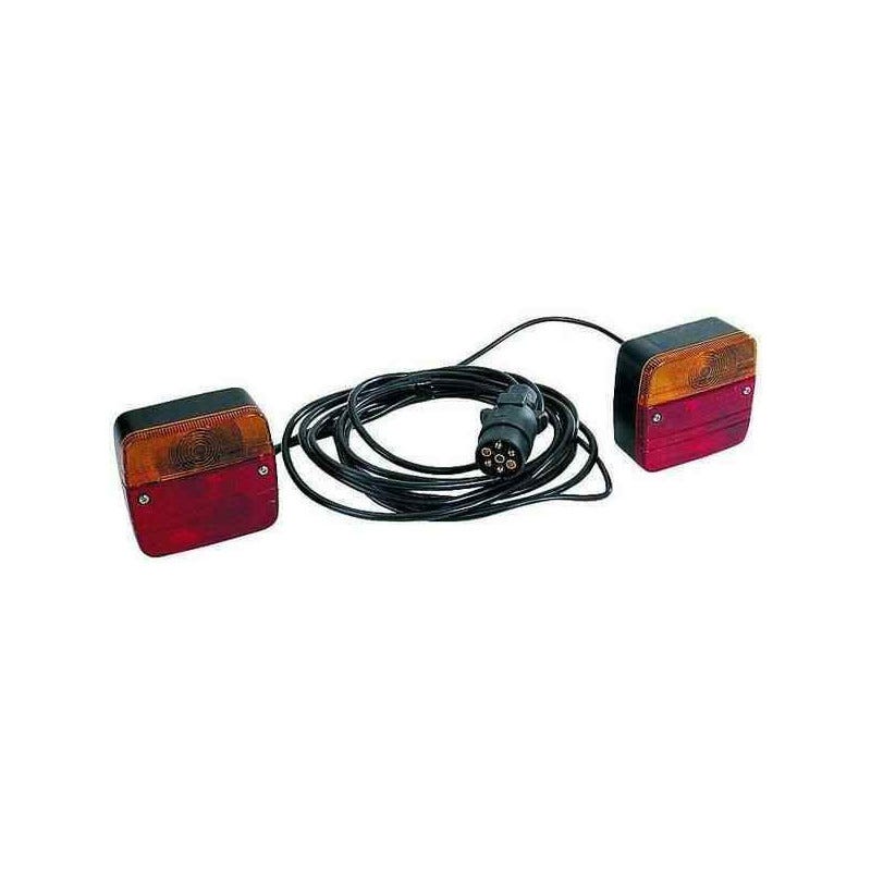 Kit d'éclairage magnétique pour remorque ou porte-vélos avec câble de 7,5 M