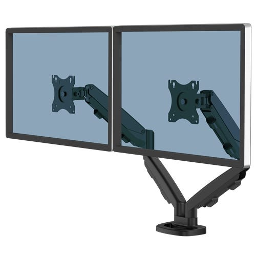 Fellowes Bras, soporte para dos pantallas vertical con pata