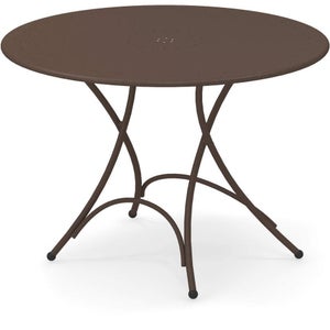 Tavolo rotondo da giardino metallo marrone ⌀ 100 cm SAPRI