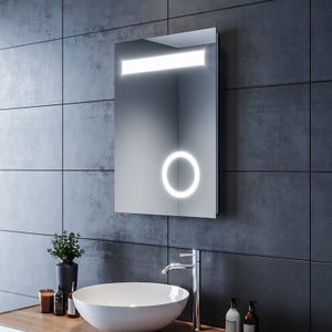 Miroir LED Racale pour salle de bain 70 x 50 cm blanc pro.tec