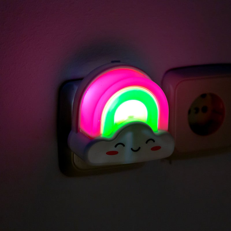 Lampara nocturna de pared LED Infantil quitamiedos y recargable Rainbow