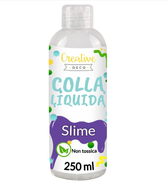 Creative Deco Colle Liquide pour Slime, 250 ML, Idéal pour Verre, Tissu,  Carton, Bois, Papier, Bricolage et Loisir Creatif, Colle Enfant Scolaire