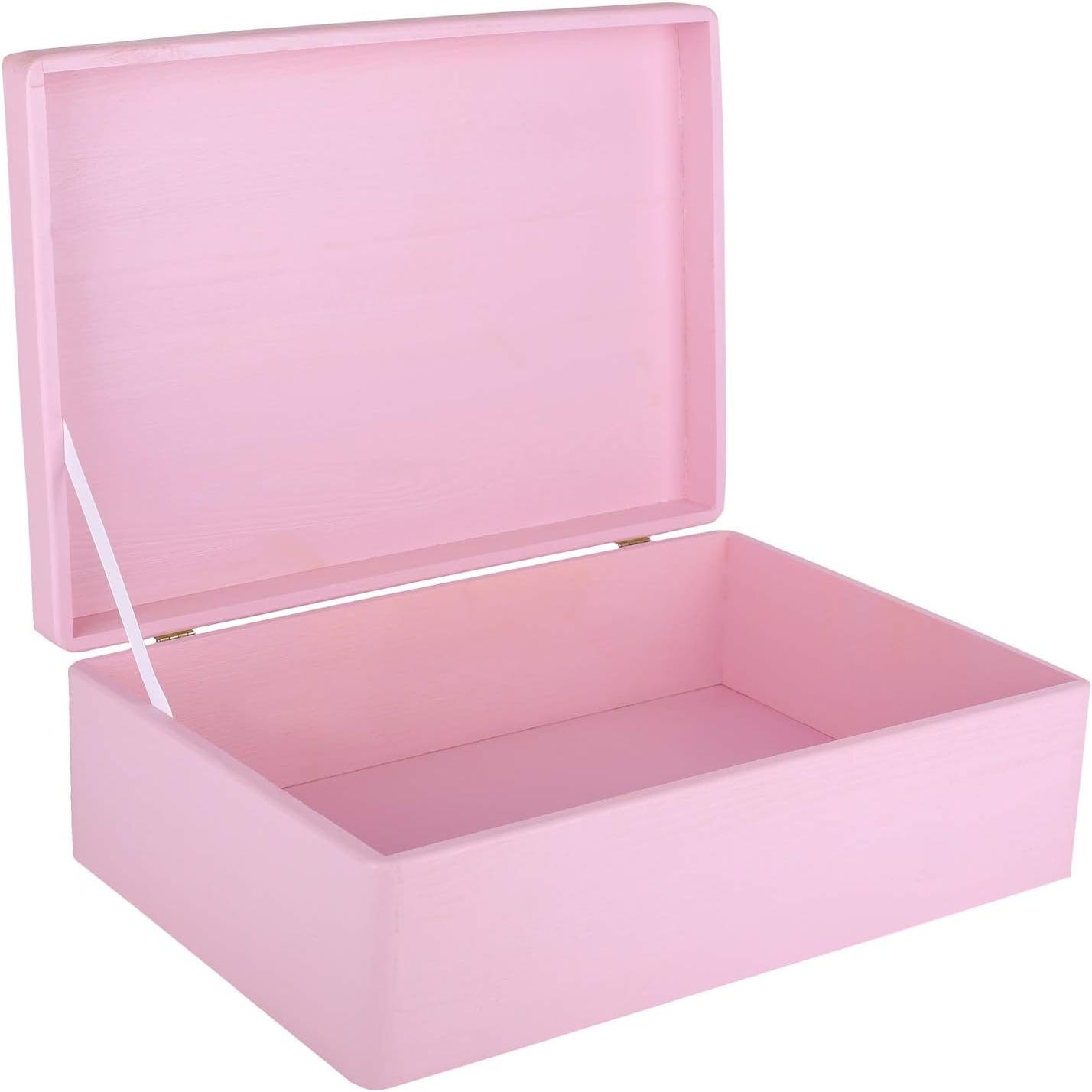 Boîte de rangement pour CD en carton rose poudré - 14,5 x 22 x 14