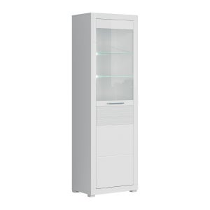 Vitrine design 2 portes collection fanzy. Coloris blanc laqué chêne, idéal  pour une salle a manger unique - Conforama