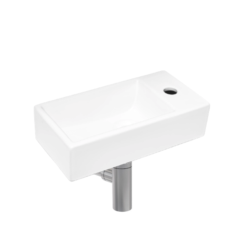 Lavabo Céramique Blanc Ovale ML-Design | Vasque Mural Ou à Poser 37.5x19cm - Salle De Bain Moderne