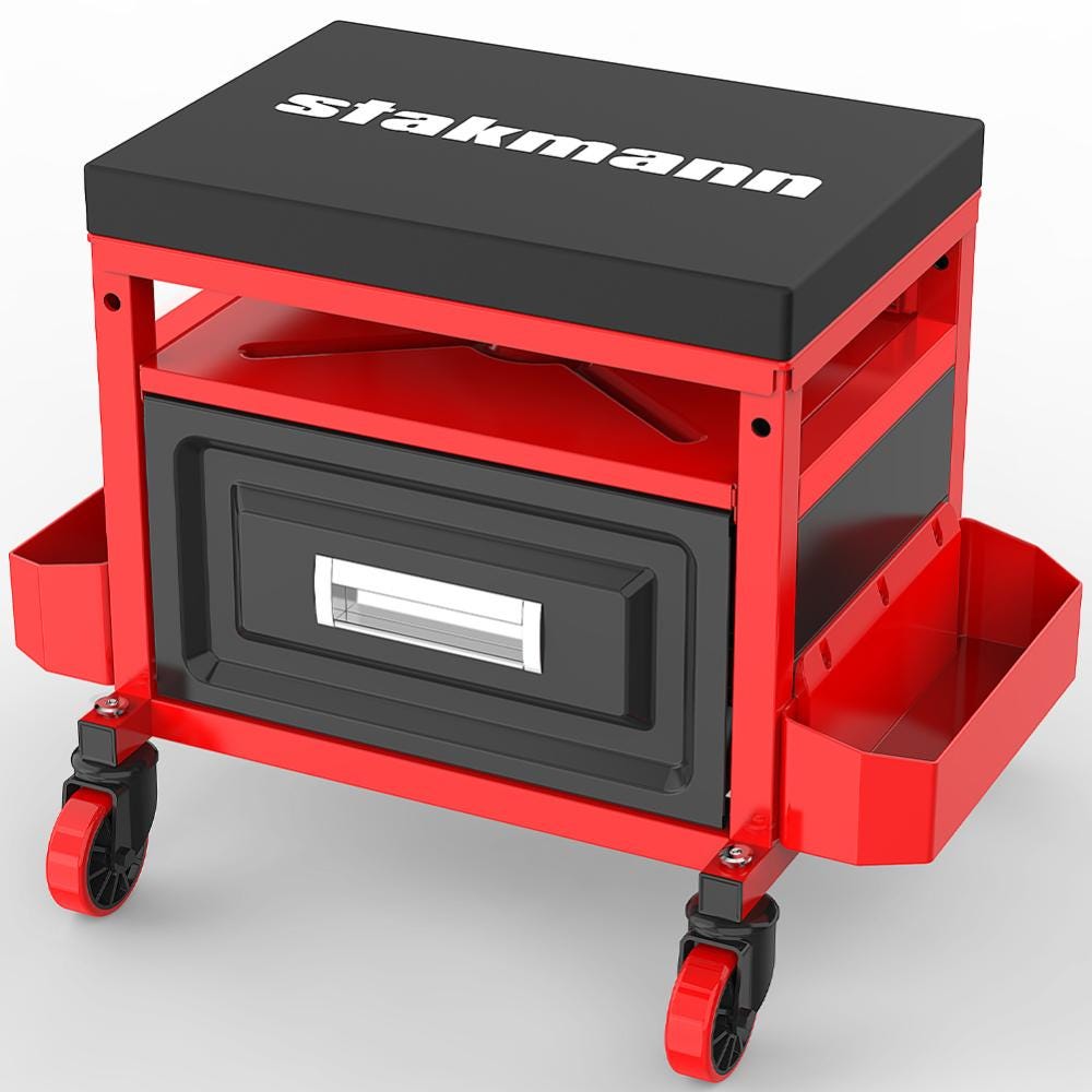 VEVOR Sgabello da Officina Mobile Portata Max. 113,4kg, Sgabello da Meccanico con Rotelle Altezza Regolabile da Officina con Vassoio Porta Attrezzi, Sedia per Riparazione Auto Moto da Garage Officina VEVOR Sgabello da Officina Mobile Portata Max. 113,4kg, Sgabello da Meccanico con Rotelle Altezza Regolabile da Officina con Vassoio Porta Attrezzi, Sedia per Riparazione Auto Moto da Garage Officina