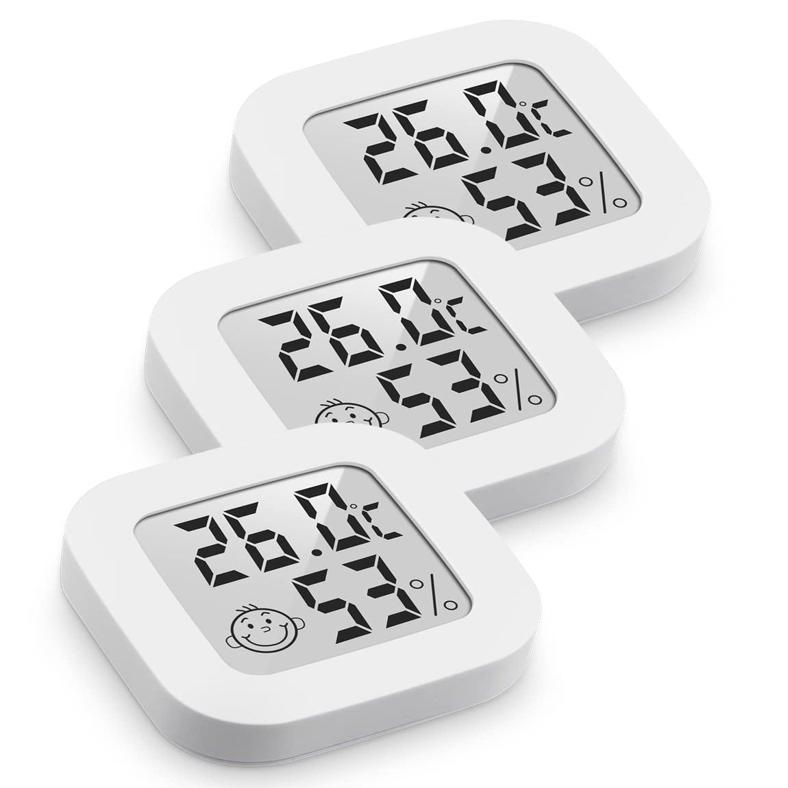 3 Pack Thermomètre Intérieur, Jauge d'Humidité Mètre Hygromètre Numérique  Thermomètre De Salle Pour La Maison, Température Précise Élevée