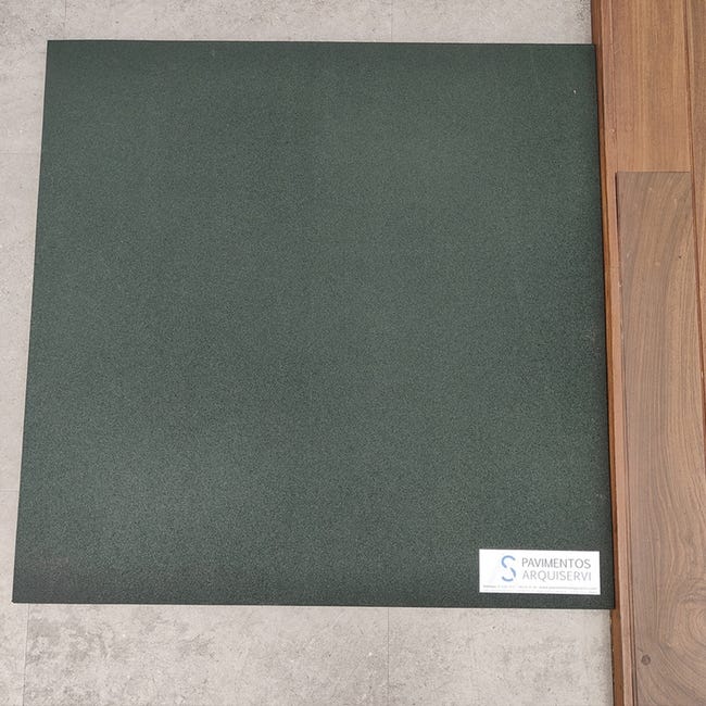 Loseta de Caucho Antivibración, Especial para Exterior y Gimnasios, Suelos Infantiles, Fitness, 50 x 50 x 1,5 cm (Verde)