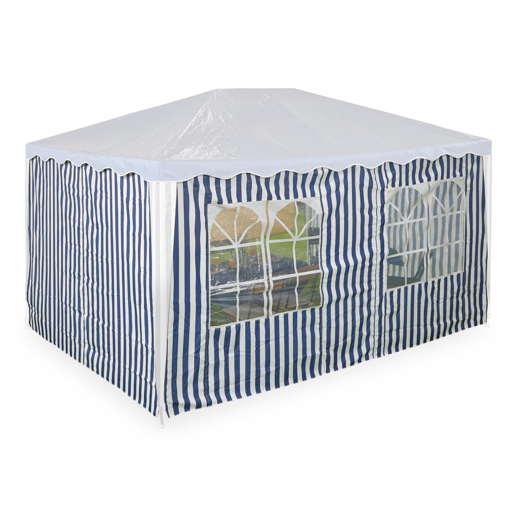 Relaxdays Tende per Gazebo Laterali 3x4 m, Set 3, Telo Impermeabile