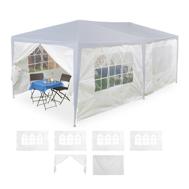Tende Per Gazebo Set Da 4 | Pareti Laterali Impermeabili In PVC | Con Finestre E Zip | Verde 3x2 M - Foto 8
