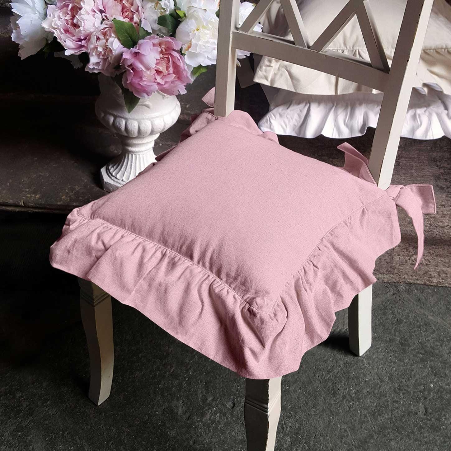 Cuscino per sedia cotone riciclato Mistral Rosa fucsia - Tessuto